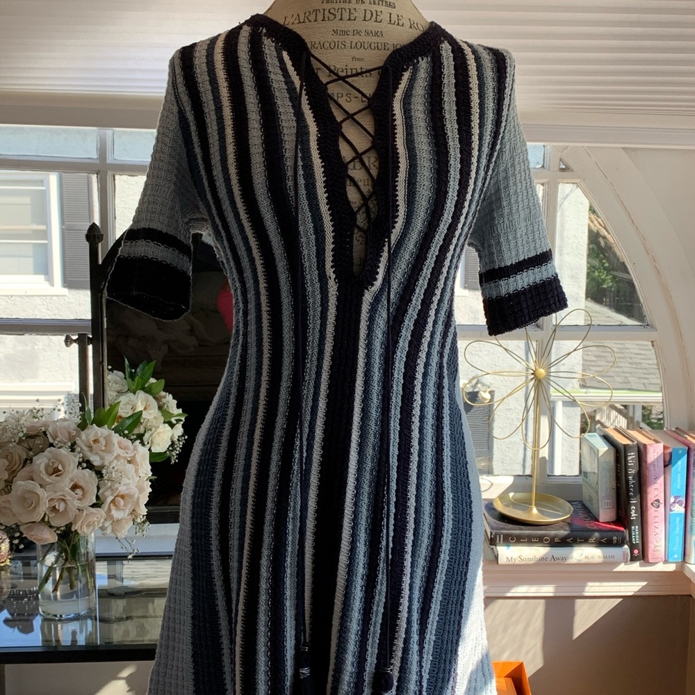 Free people 60’s style knitted dress with tassels